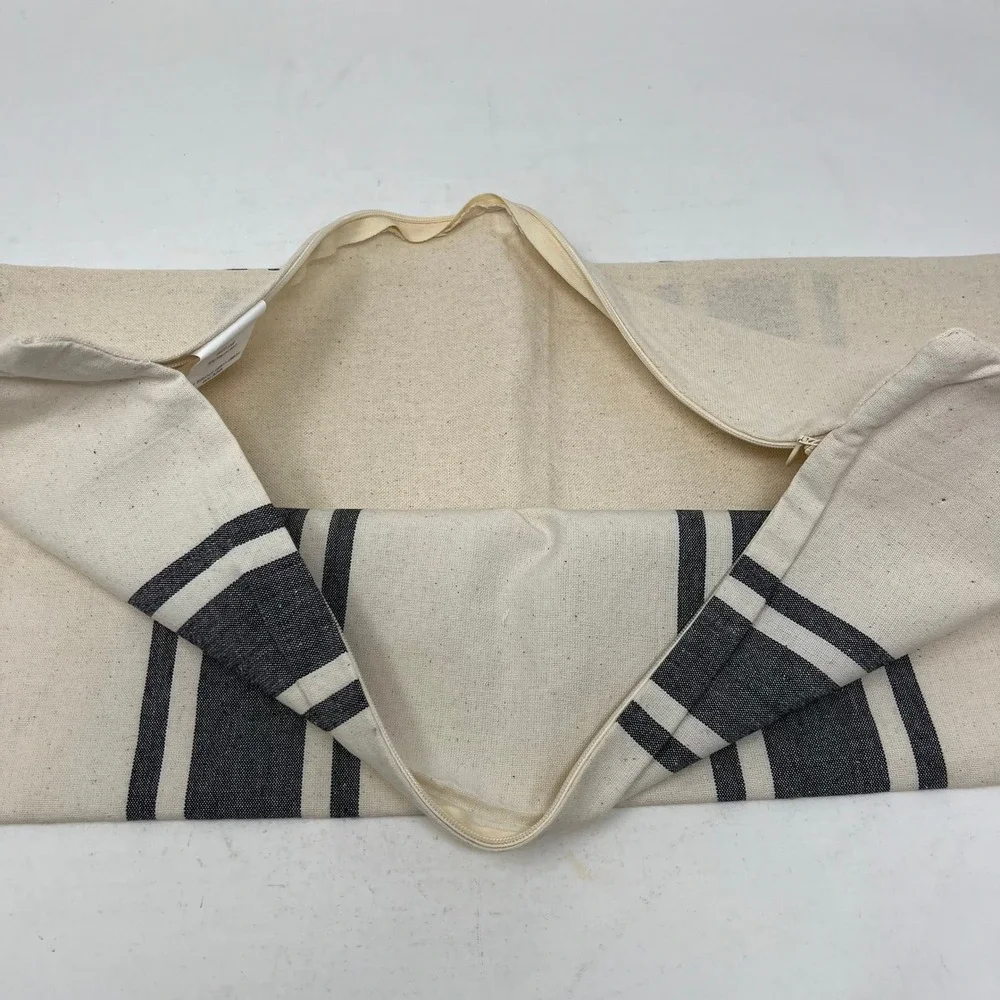 Hobby Lobby Farmhouse Grain Sack Stripe Cotton Throw Pillow Cover 18x18 Cream